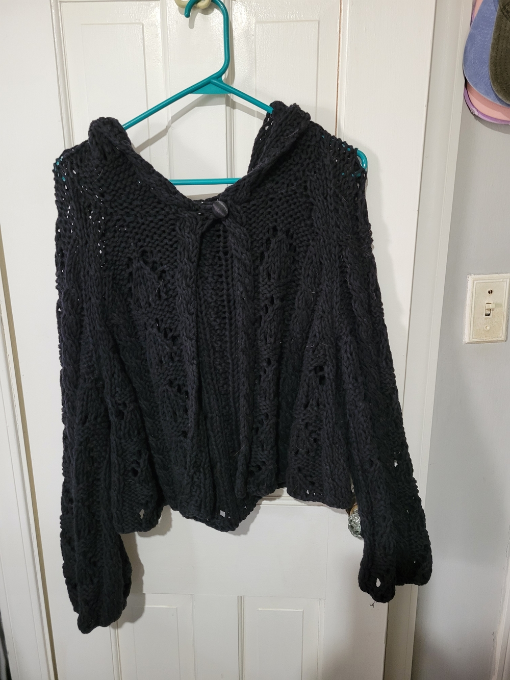 Black Chunky Hooded Cardigan